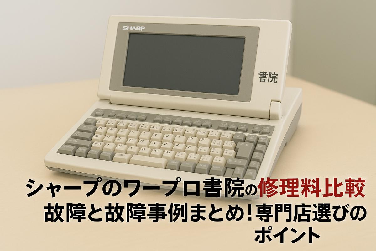 シャープのワープロ書院の修理料金比較と故障事例まとめ！専門店選びの
